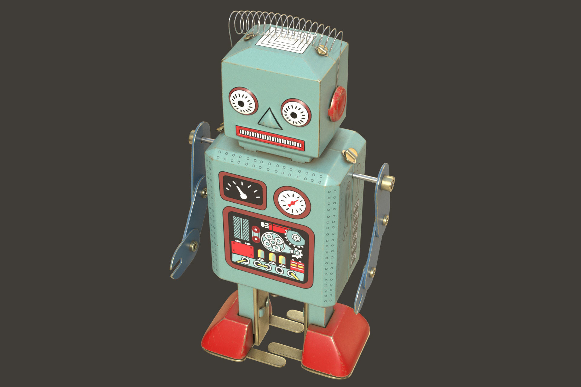 Vintage Toy Robot 3D model_5