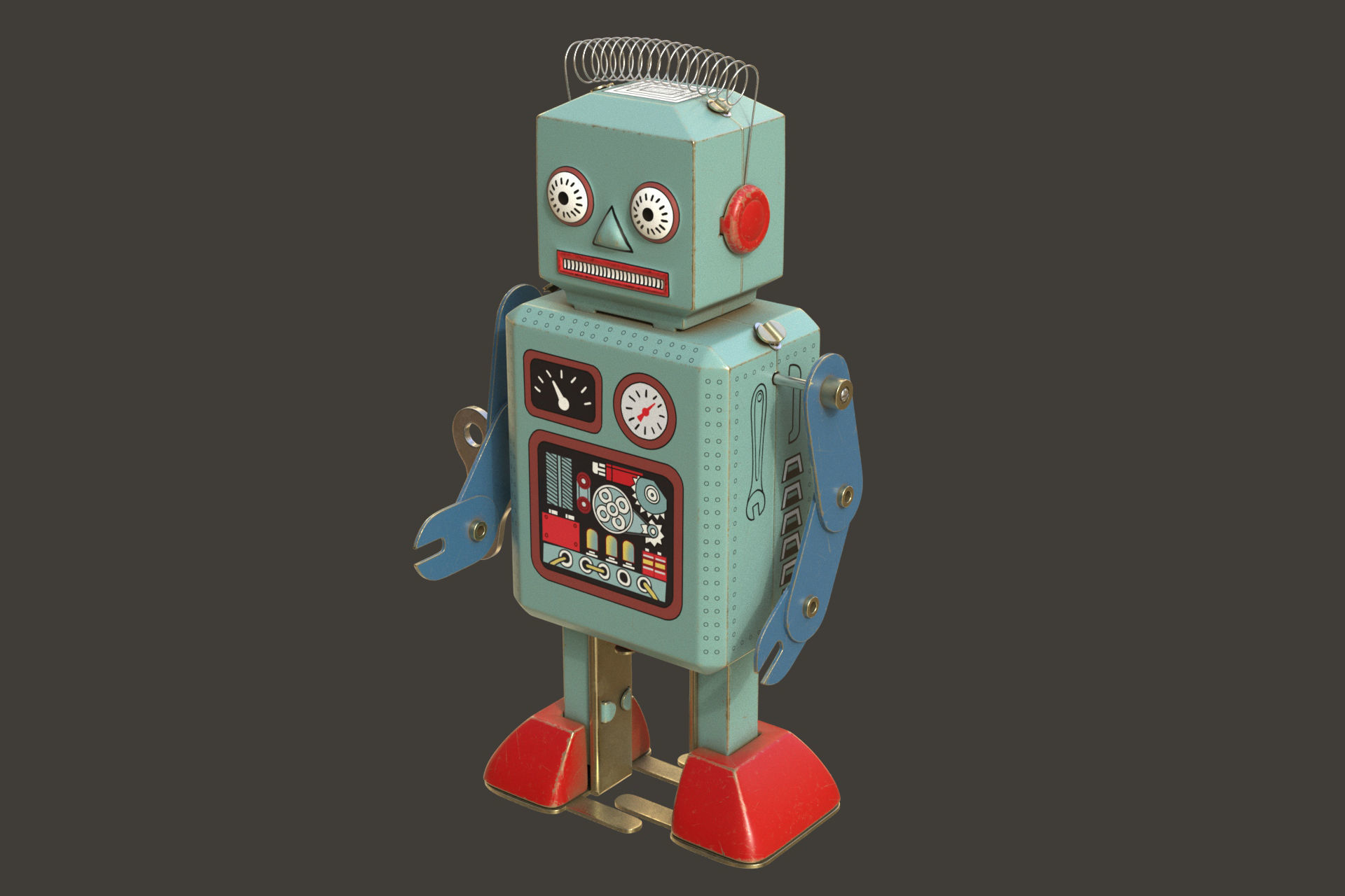 Vintage Toy Robot 3D model_1
