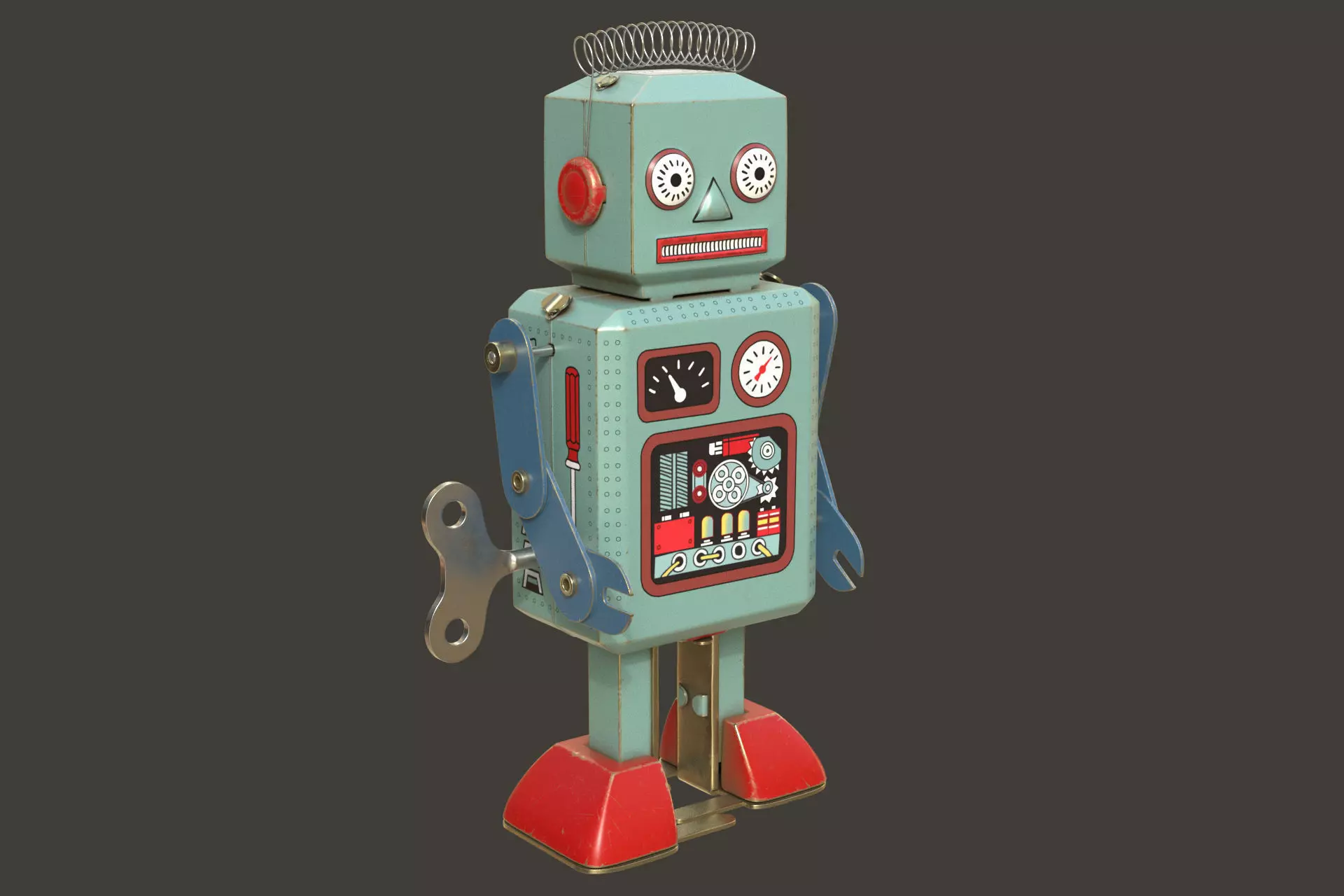 Vintage Toy Robot 3D model_0
