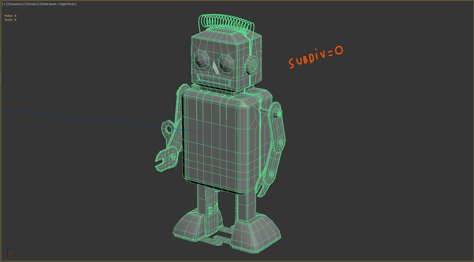 Vintage Toy Robot 3D model_7