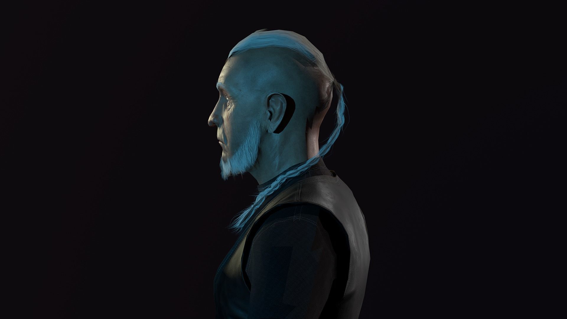 Elderly cowboy Low-poly 3D model_9