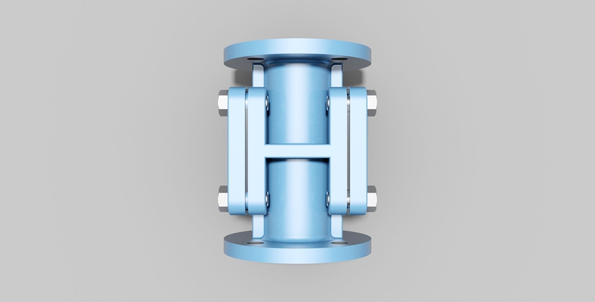 DN50 PN40 - Double sight glass - Autodesk Inventor 3D model_2