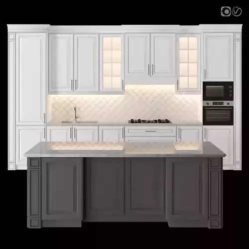 Classic kitchen with Island 26