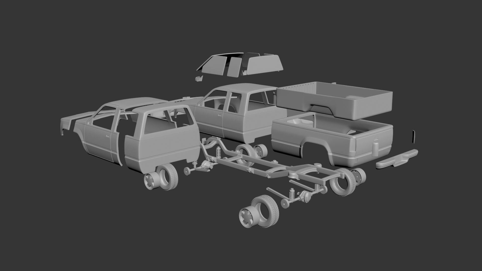 Chevrolet C-K 4th Gen Extended Cab  3D print model_8