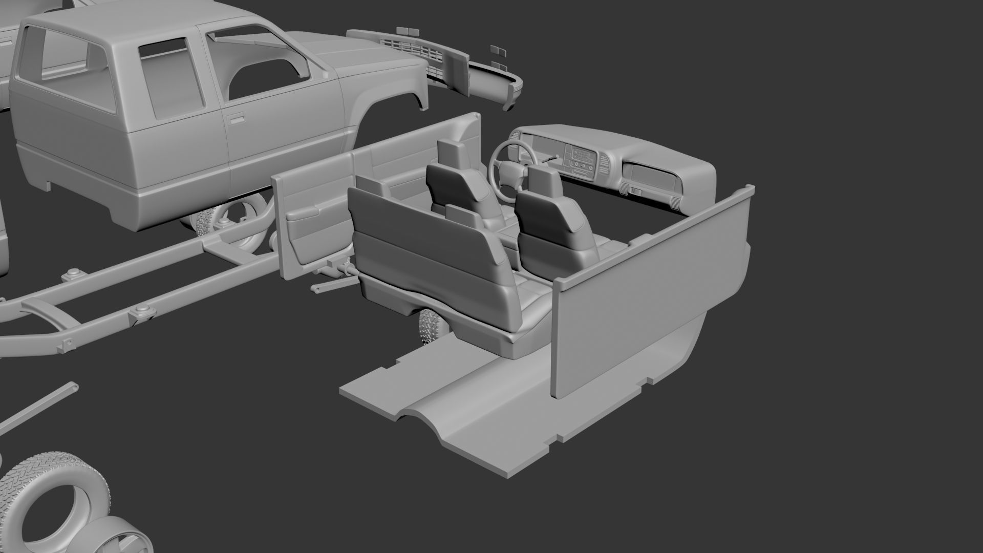 Chevrolet C-K 4th Gen Extended Cab  3D print model_9