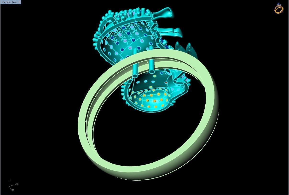 Goat ring  3D print model_6