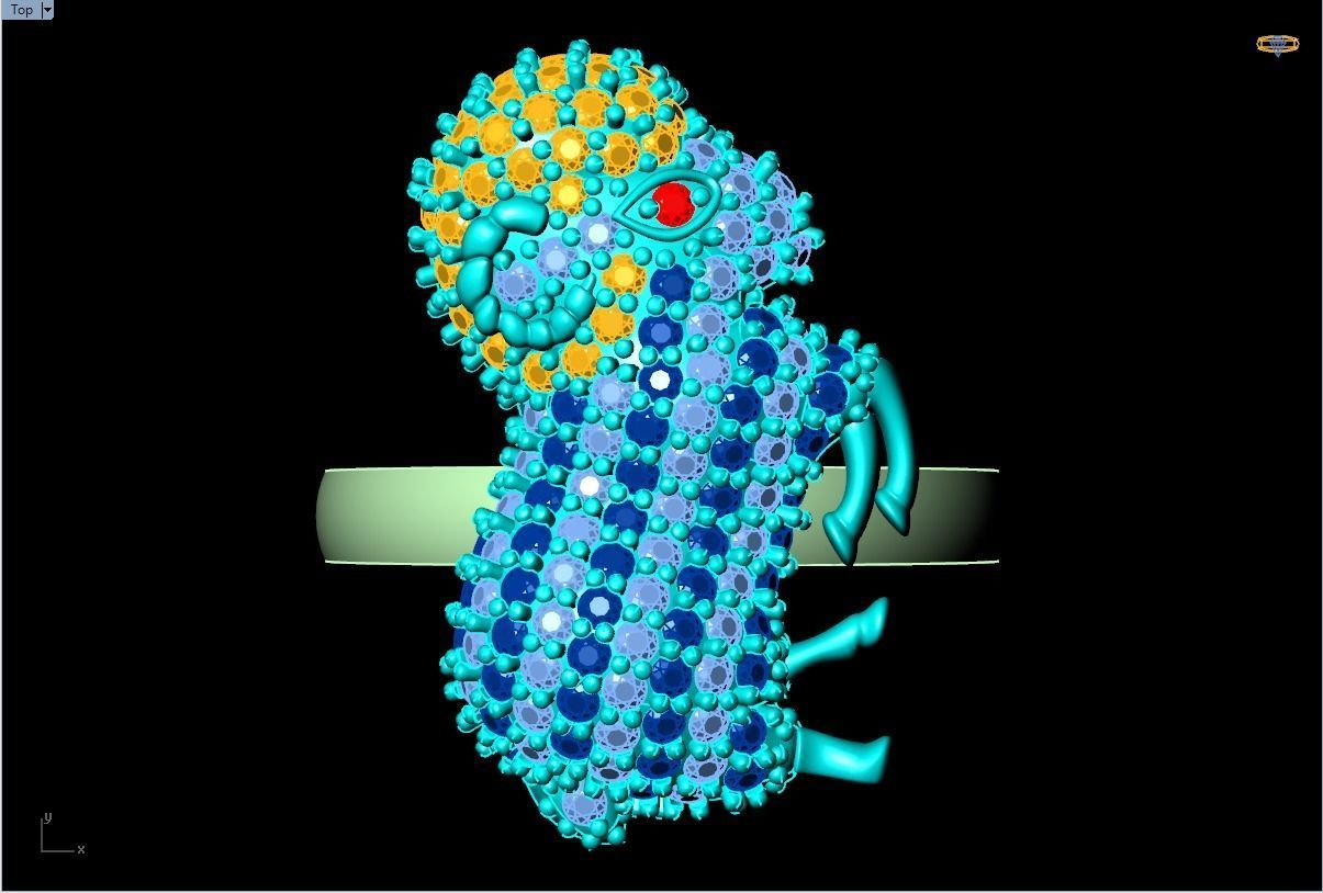 Goat ring  3D print model_2