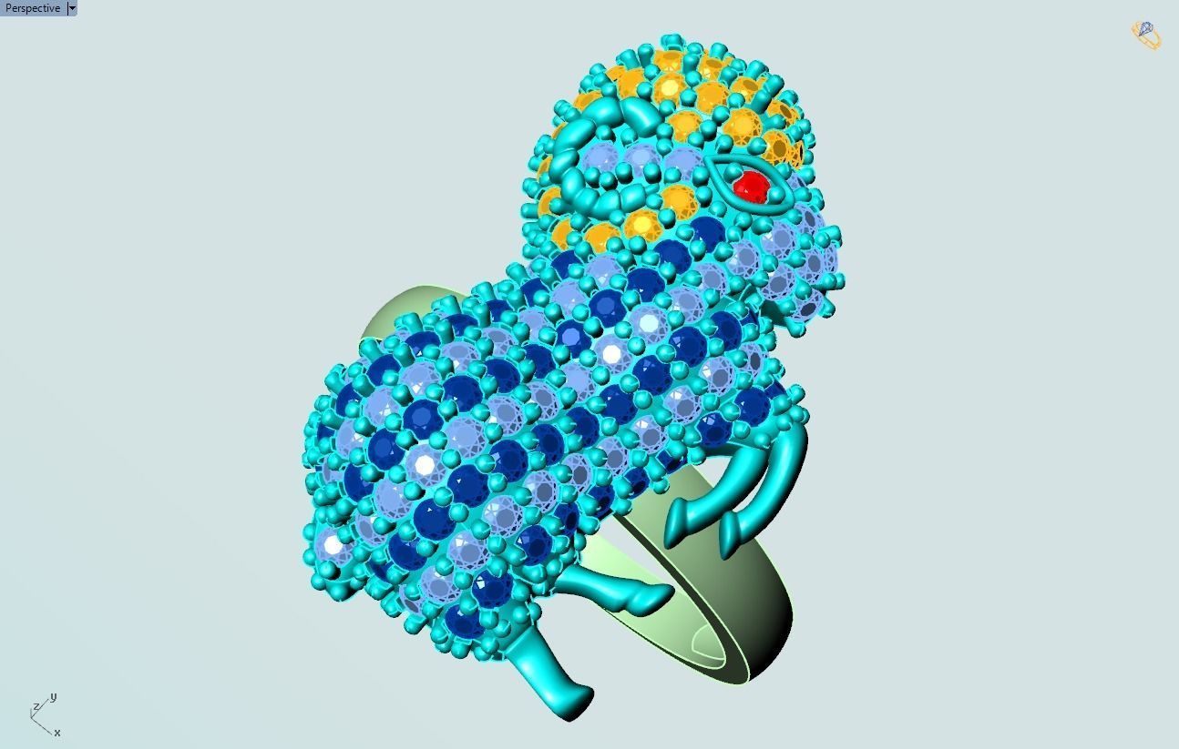 Goat ring  3D print model_7