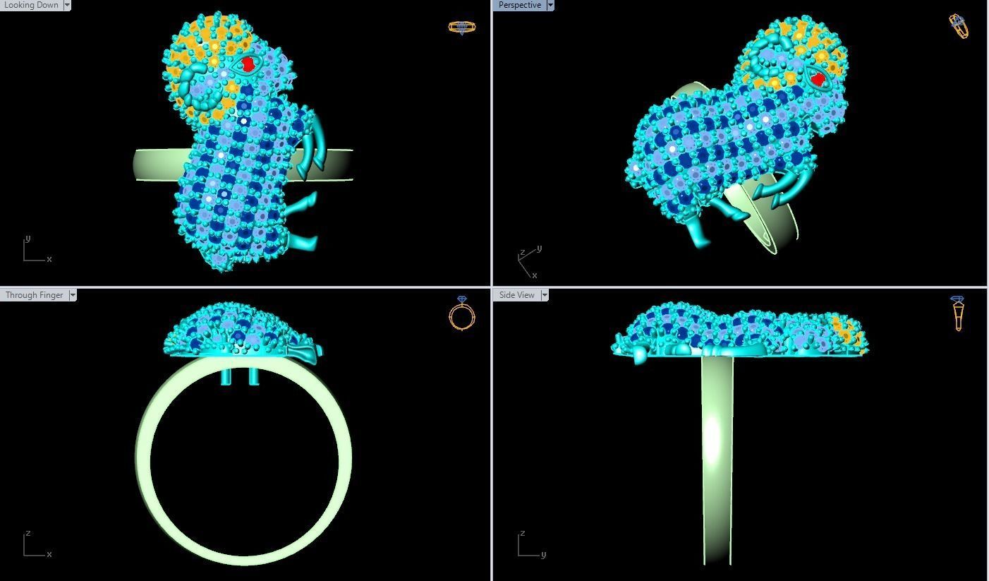 Goat ring  3D print model_3