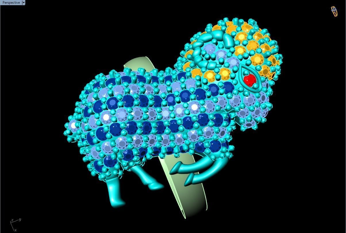 Goat ring  3D print model_5