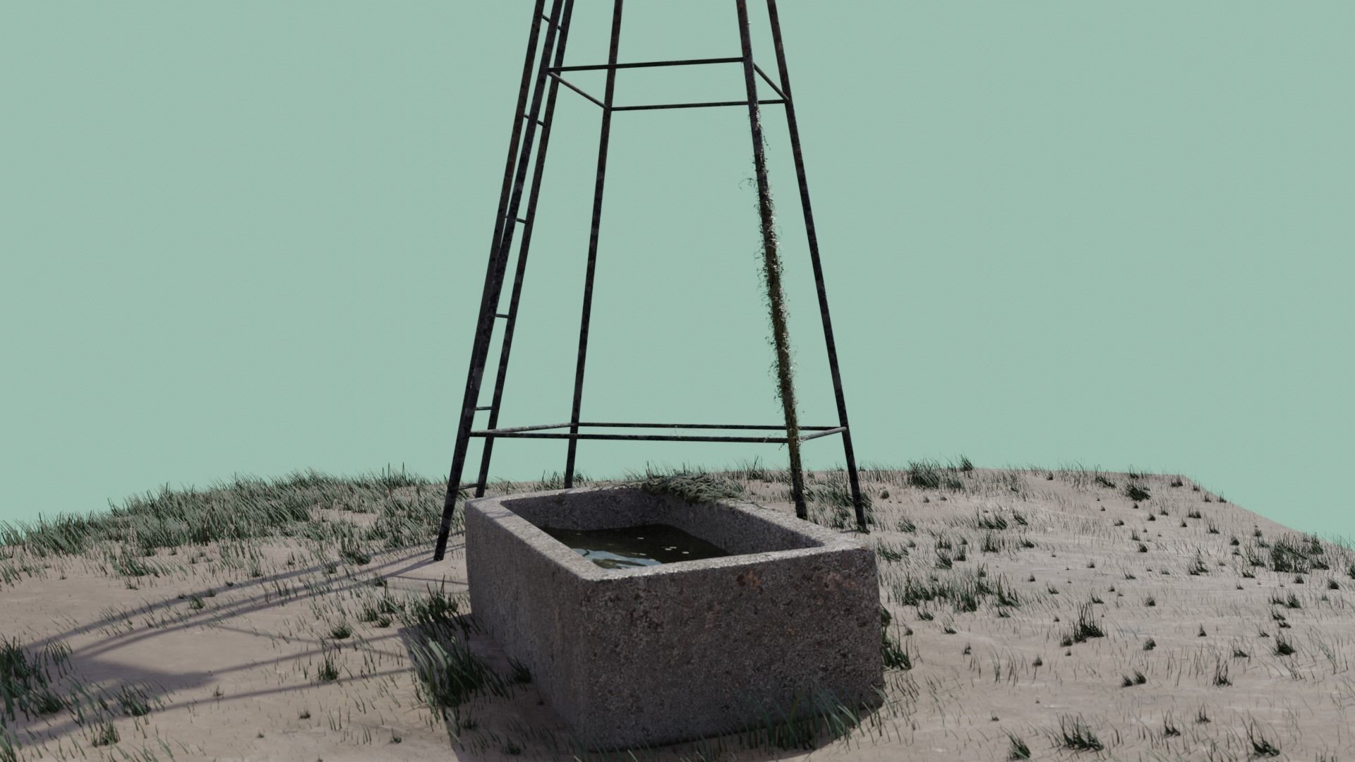 Farm Windmill Low-poly 3D model_10