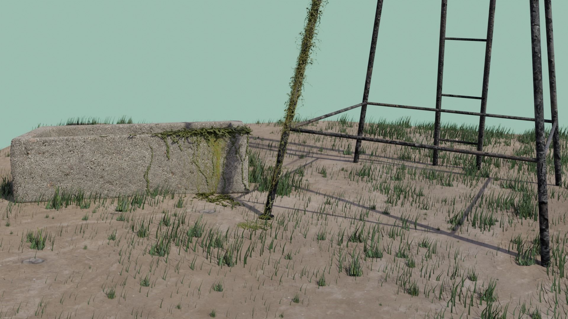 Farm Windmill Low-poly 3D model_12