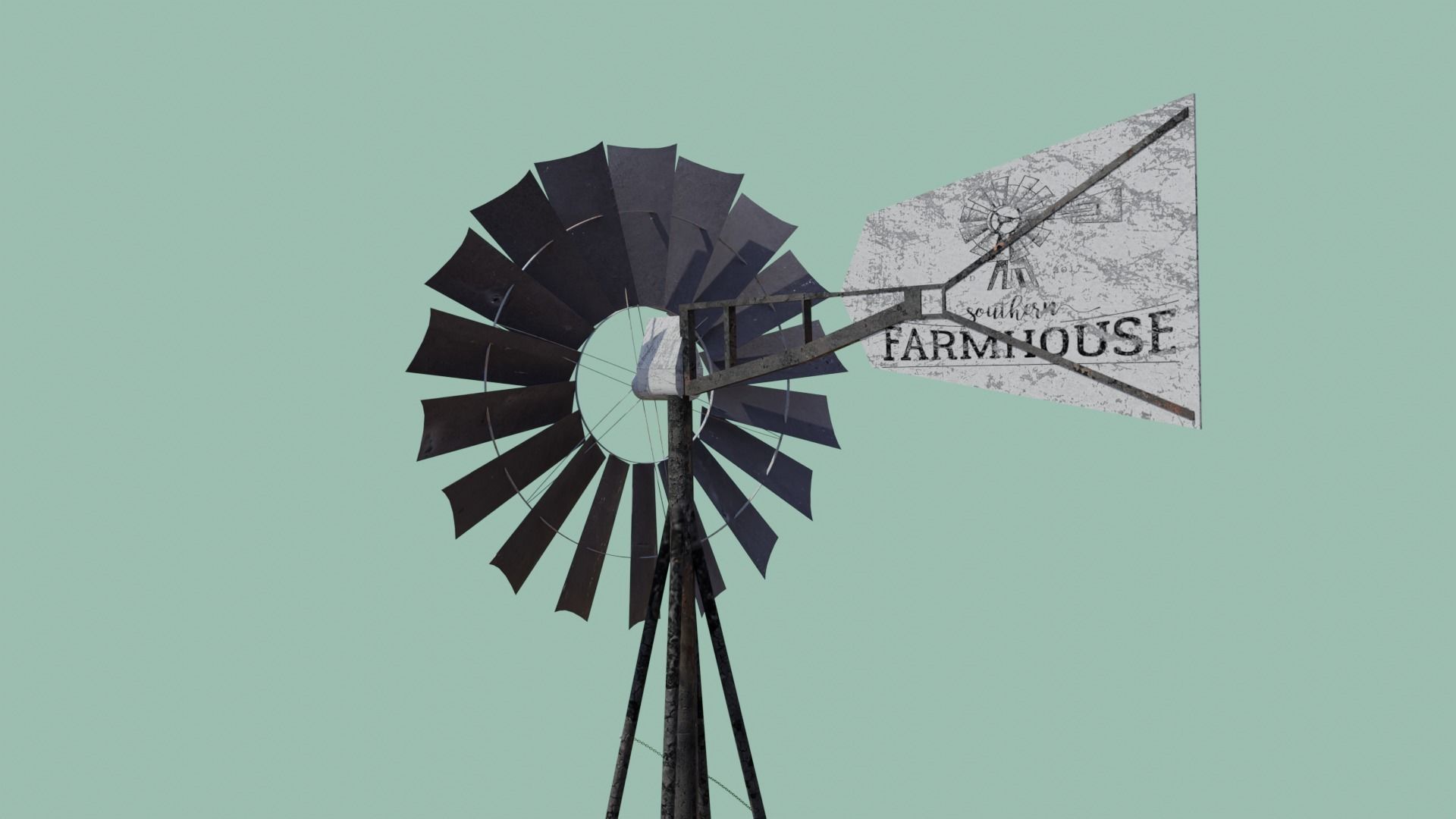 Farm Windmill Low-poly 3D model_8