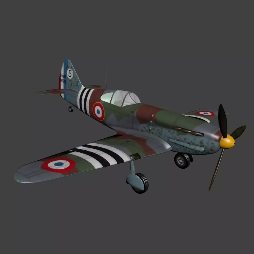 Dewoitine D 520 Low-poly 3D model