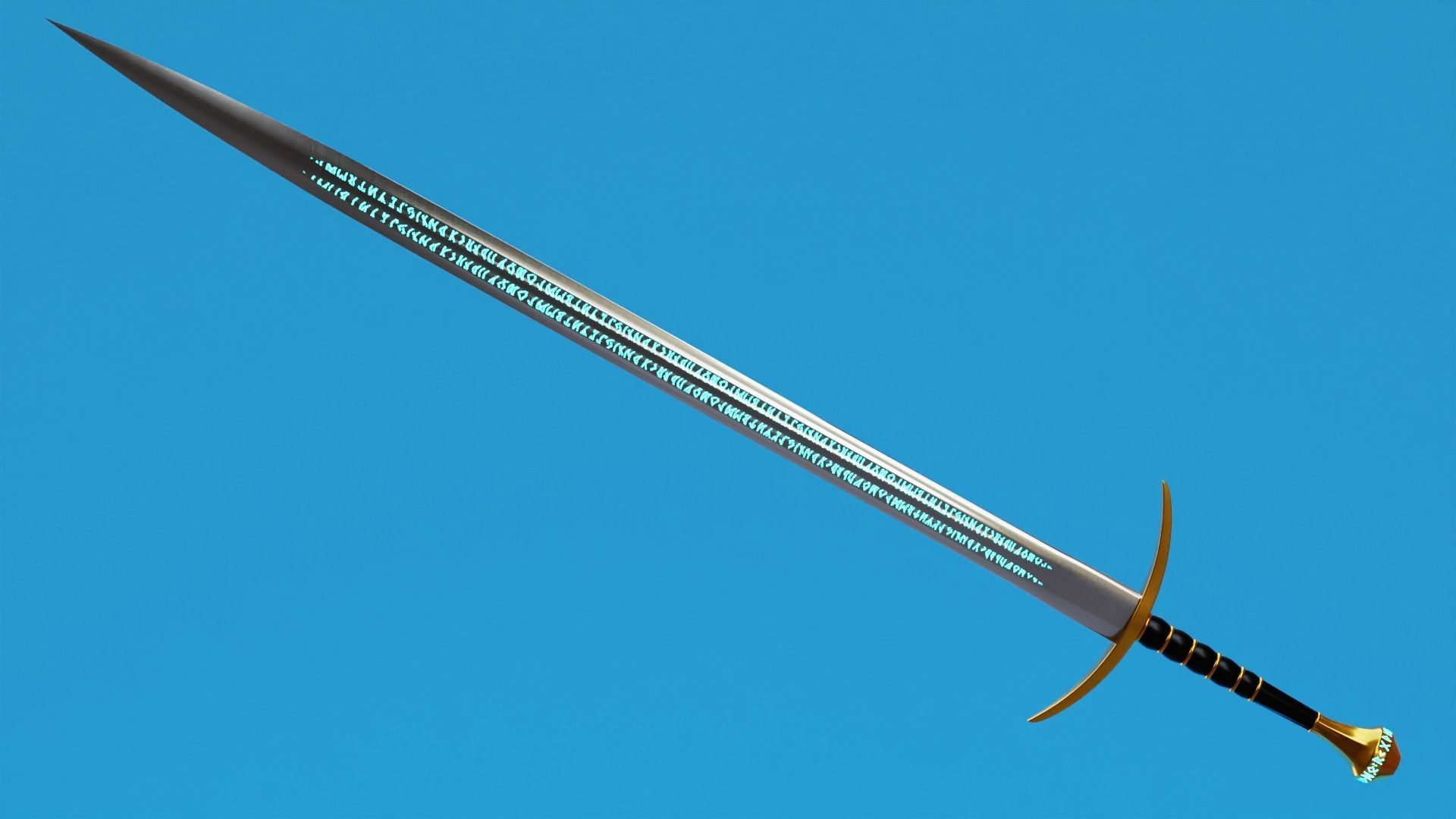 Weapon Collection axe Low-poly 3D model_6