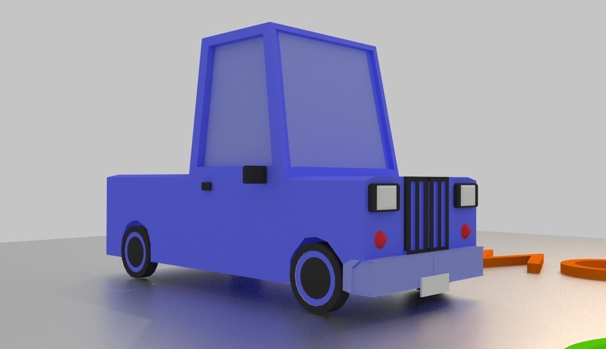 low poly car toy Free 3D model