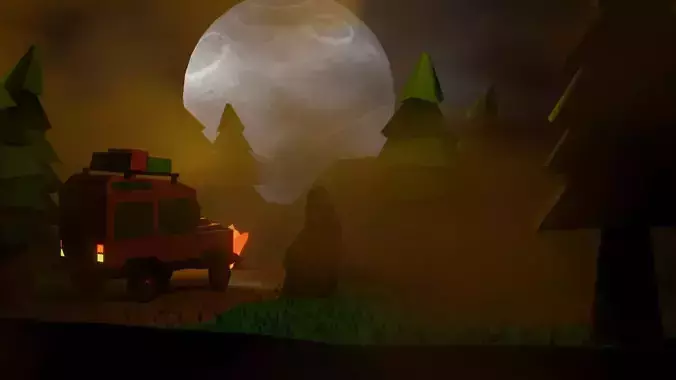 Lowpoly 3D model jeep