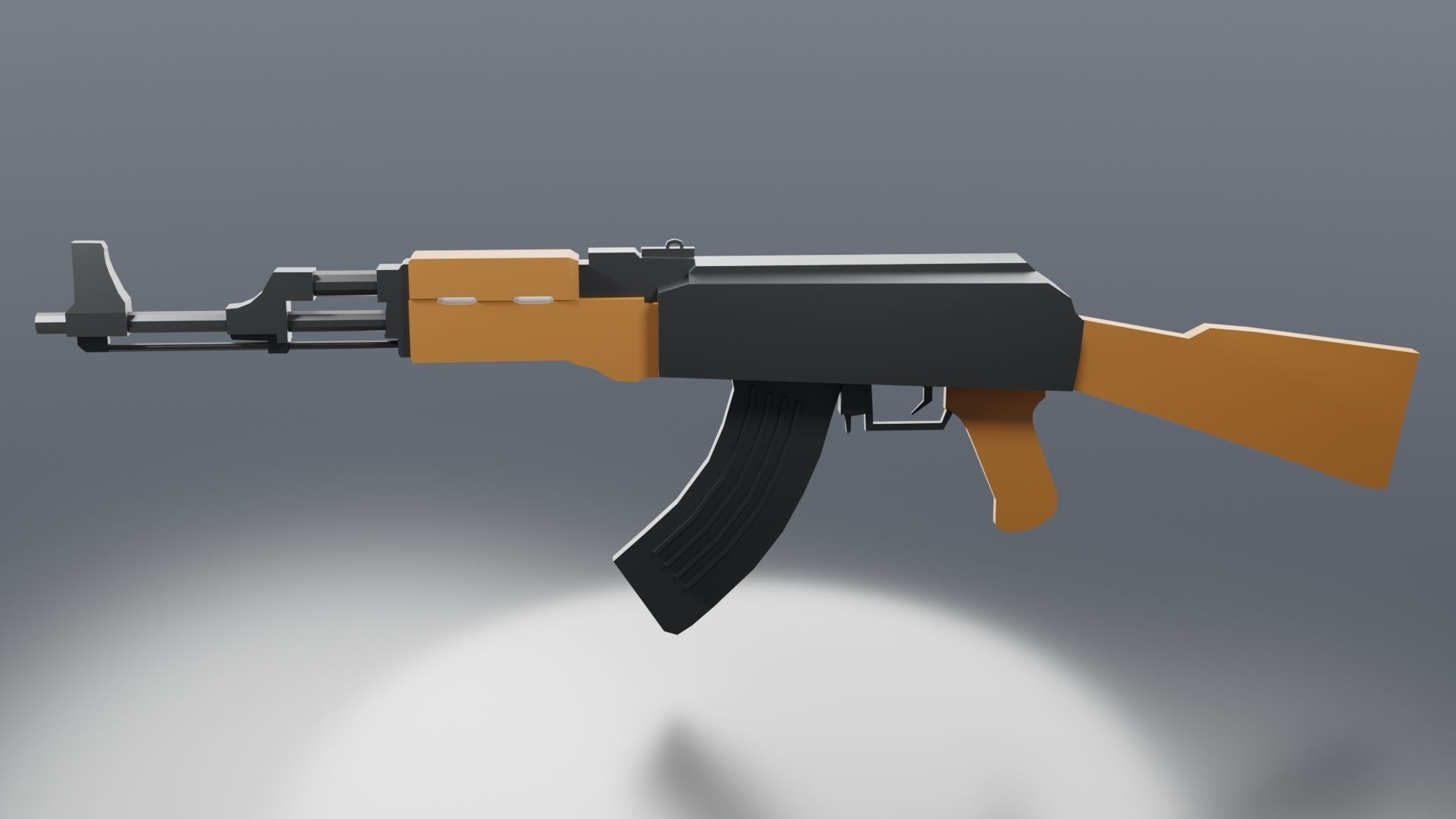 Modular Ak-47 Low Poly Low-poly 3D model_14