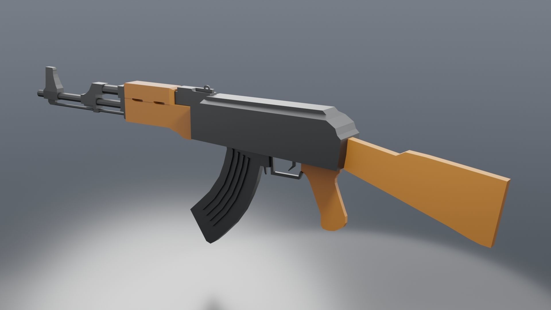 Modular Ak-47 Low Poly Low-poly 3D model_15
