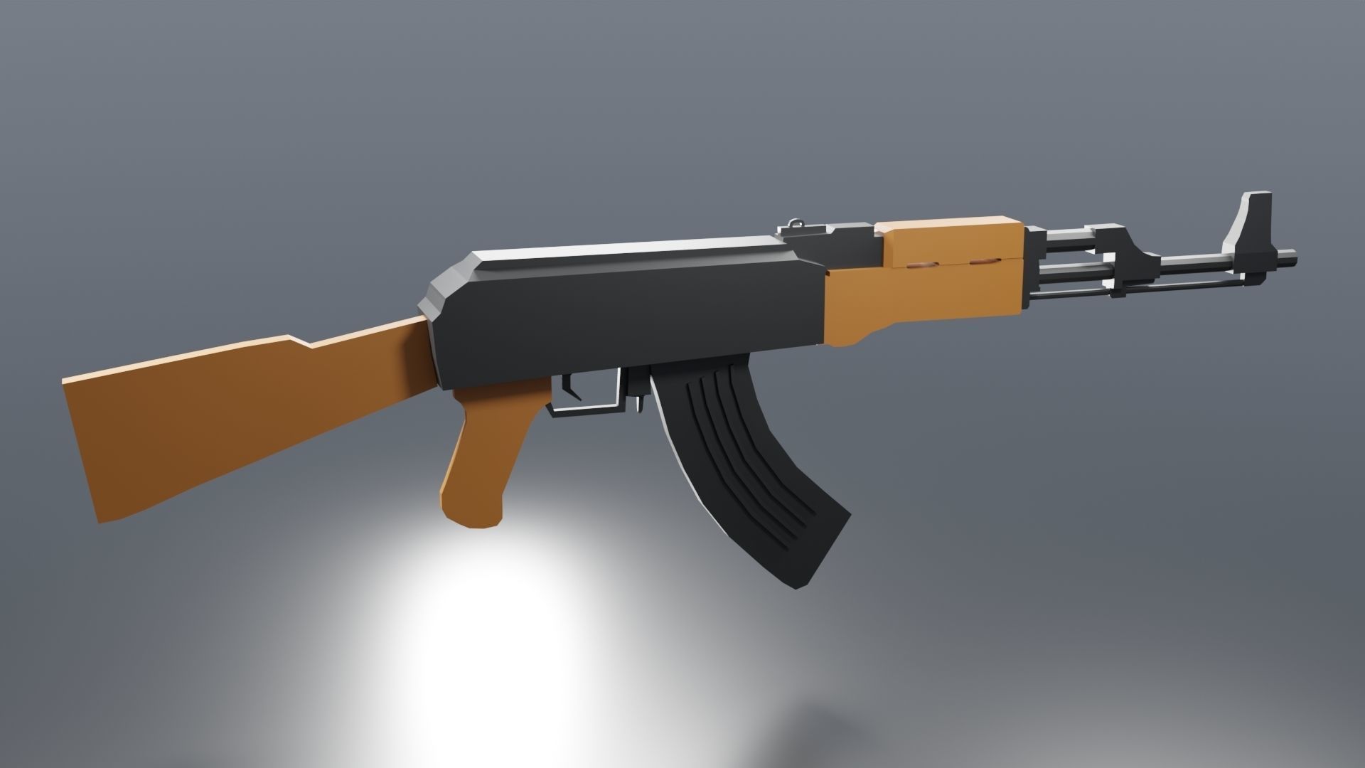 Modular Ak-47 Low Poly Low-poly 3D model_1