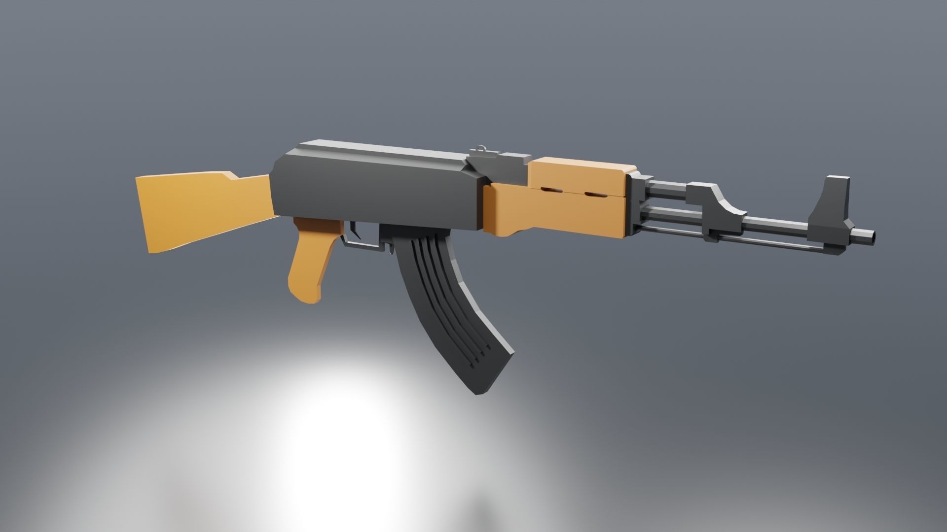 Modular Ak-47 Low Poly Low-poly 3D model_11