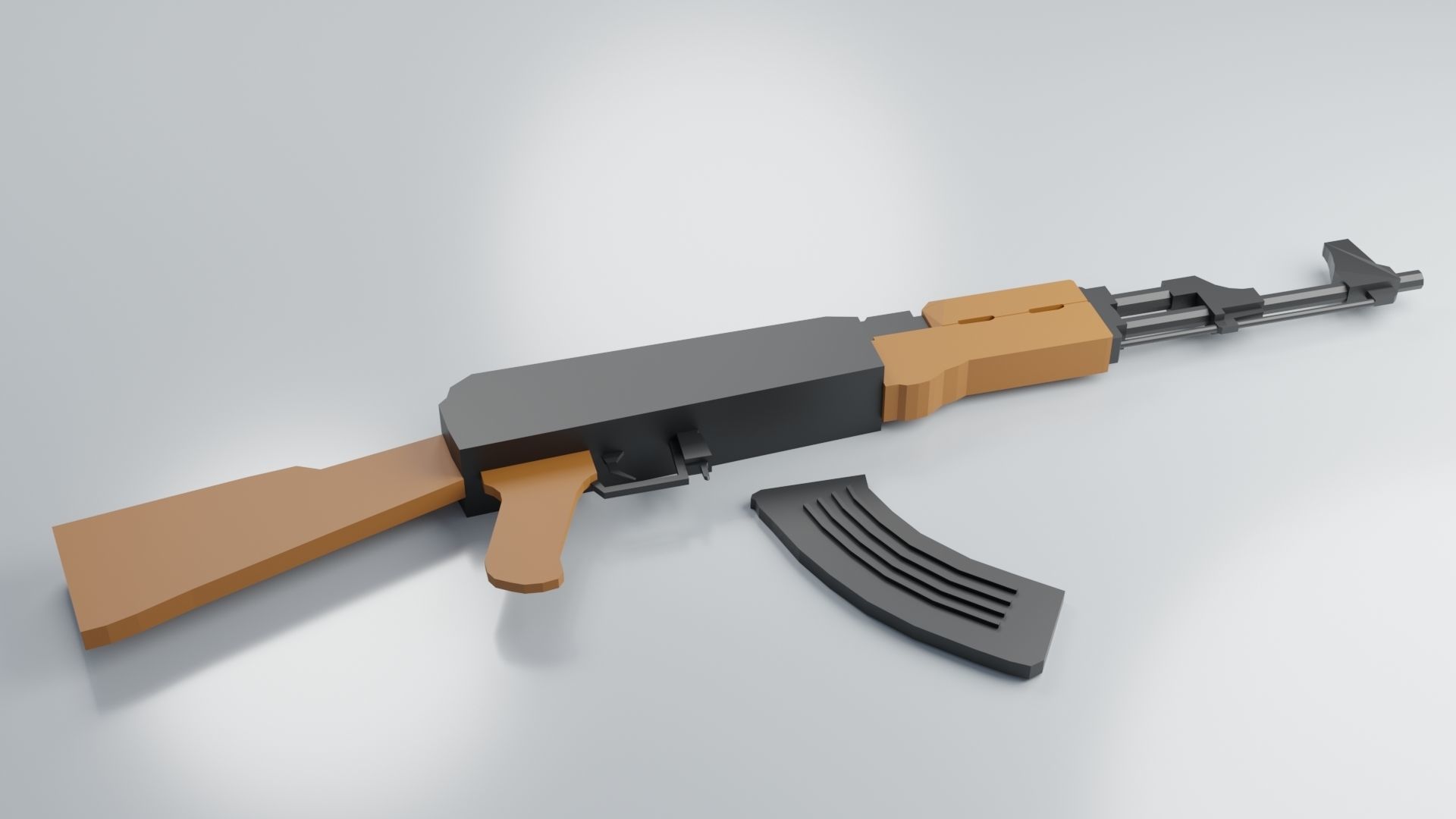 Modular Ak-47 Low Poly Low-poly 3D model_17