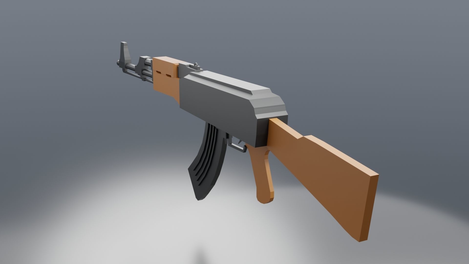 Modular Ak-47 Low Poly Low-poly 3D model_6