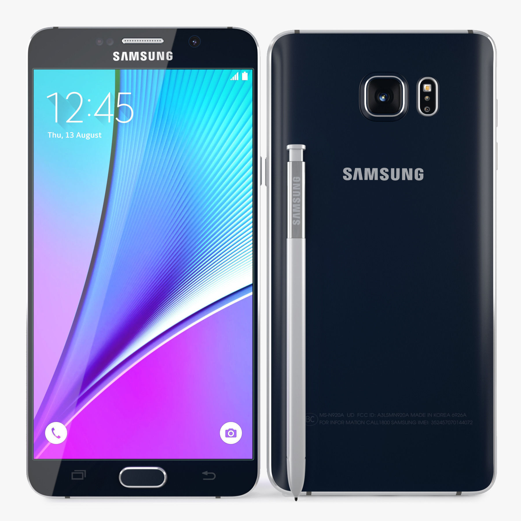 Samsung Galaxy Note 5 Black Sapphire 3D model_1
