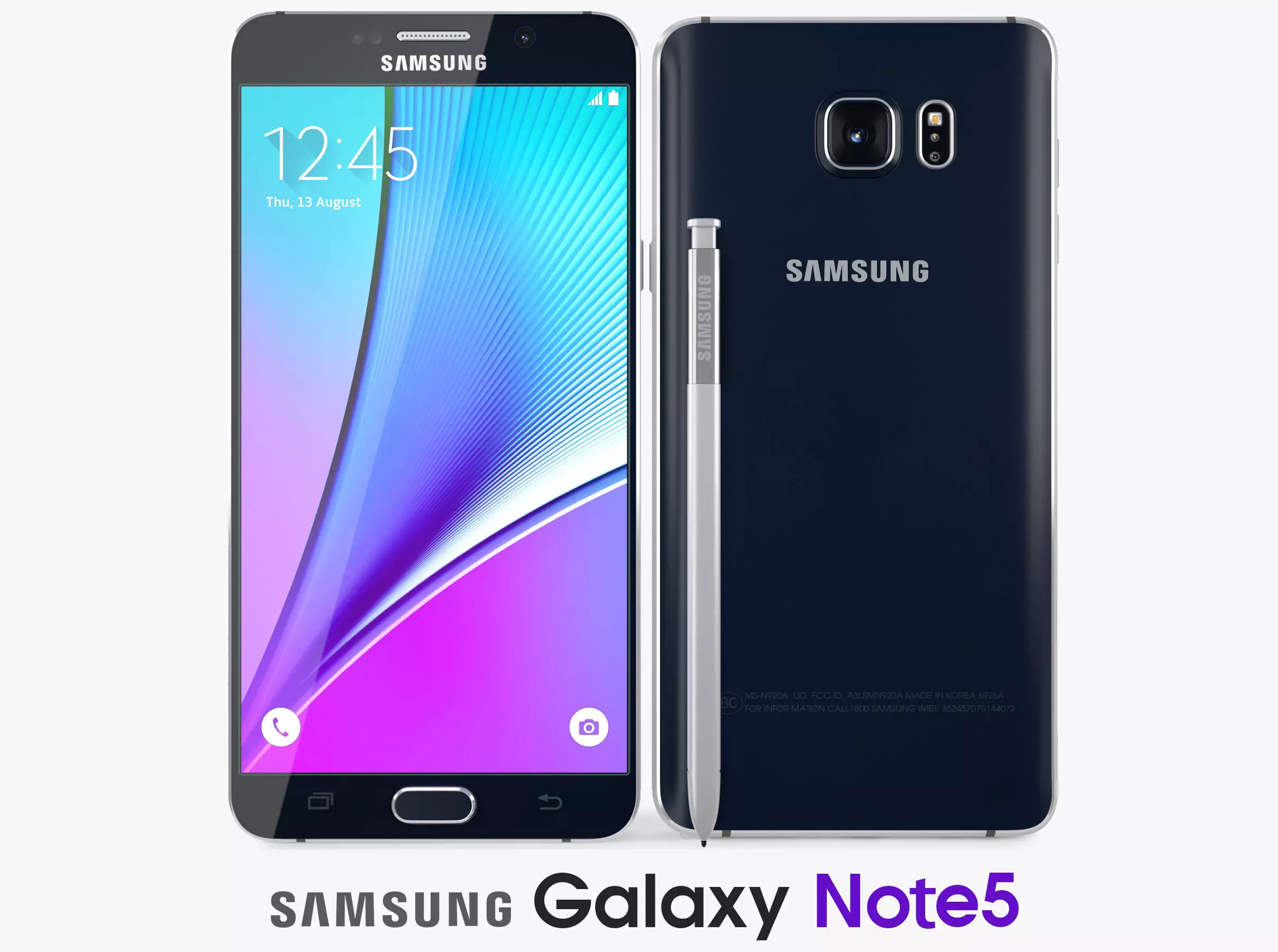 Samsung Galaxy Note 5 Black Sapphire 3D model_0