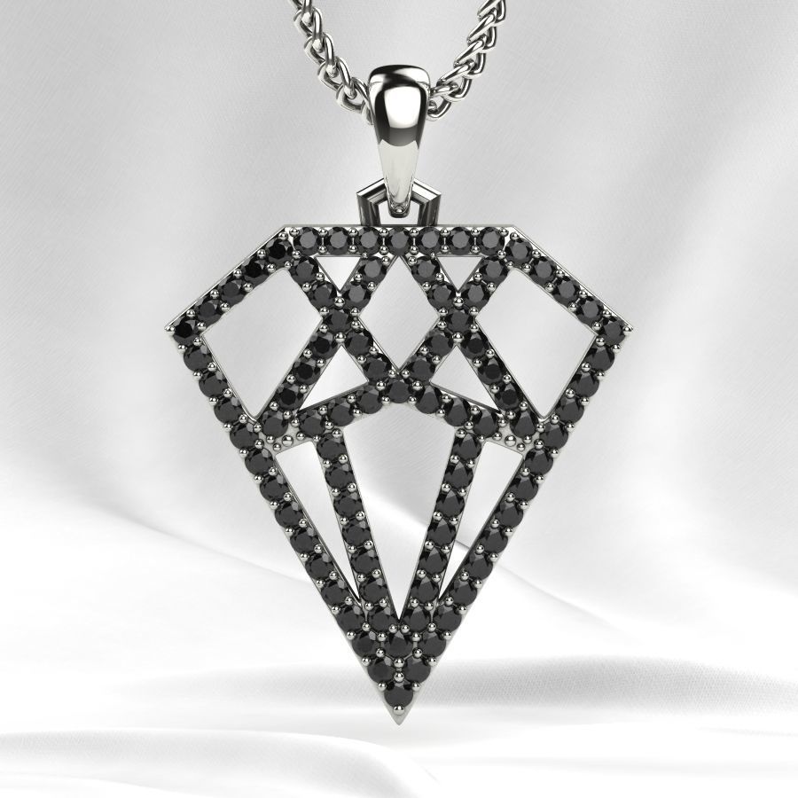 Diamond Shape Gold Pendant 3D print model_6