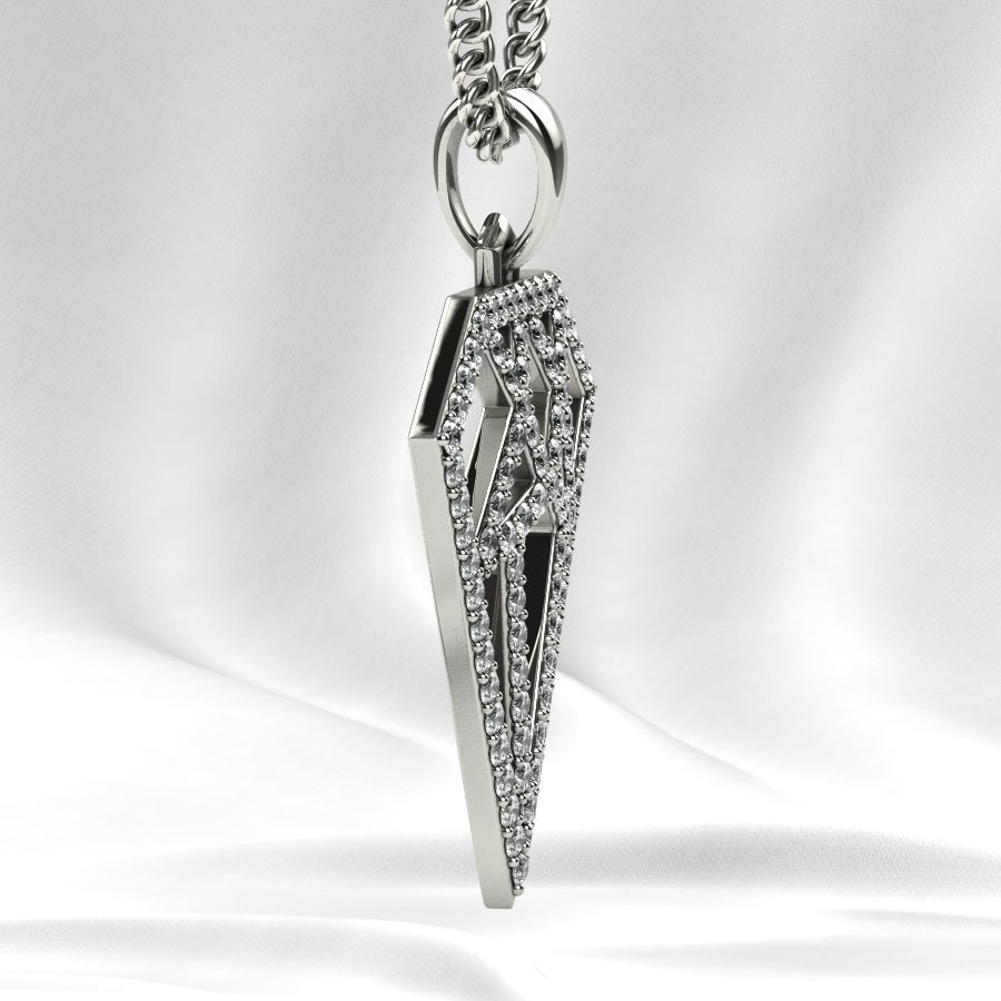 Diamond Shape Gold Pendant 3D print model_20