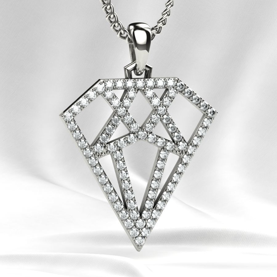 Diamond Shape Gold Pendant 3D print model_16