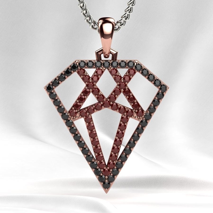 Diamond Shape Gold Pendant 3D print model_10