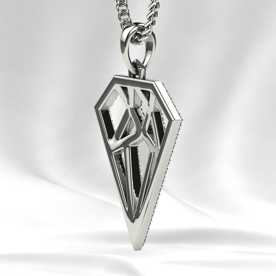 Diamond Shape Gold Pendant 3D print model_22