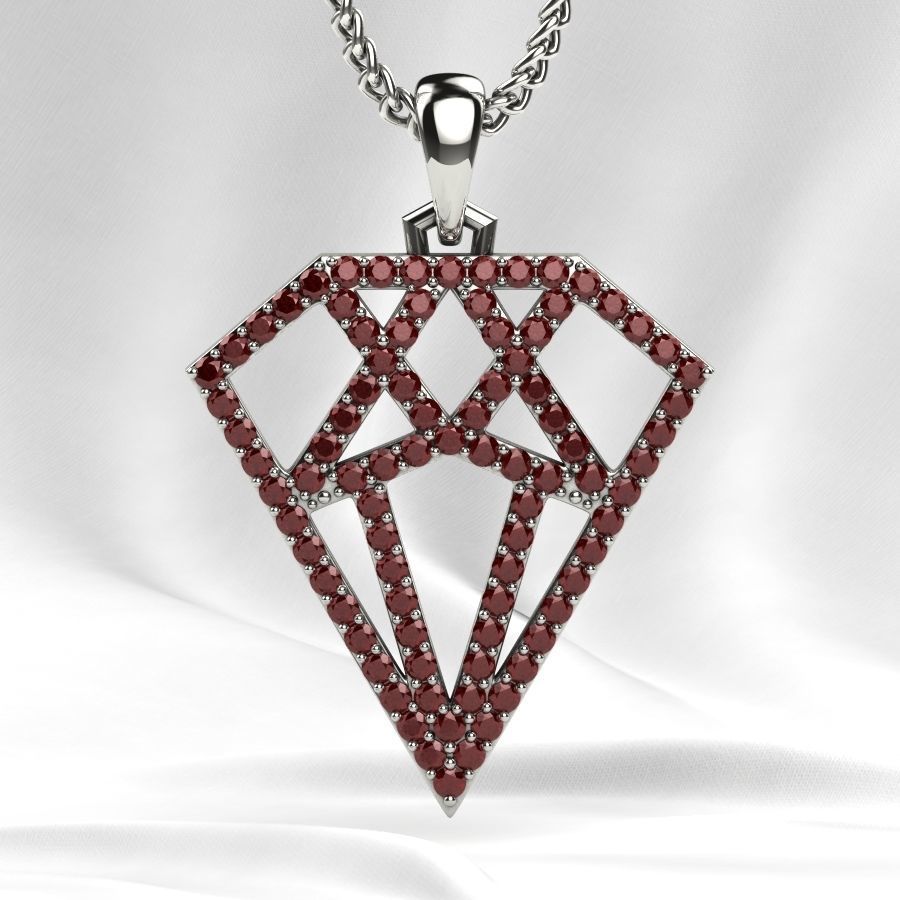 Diamond Shape Gold Pendant 3D print model_4