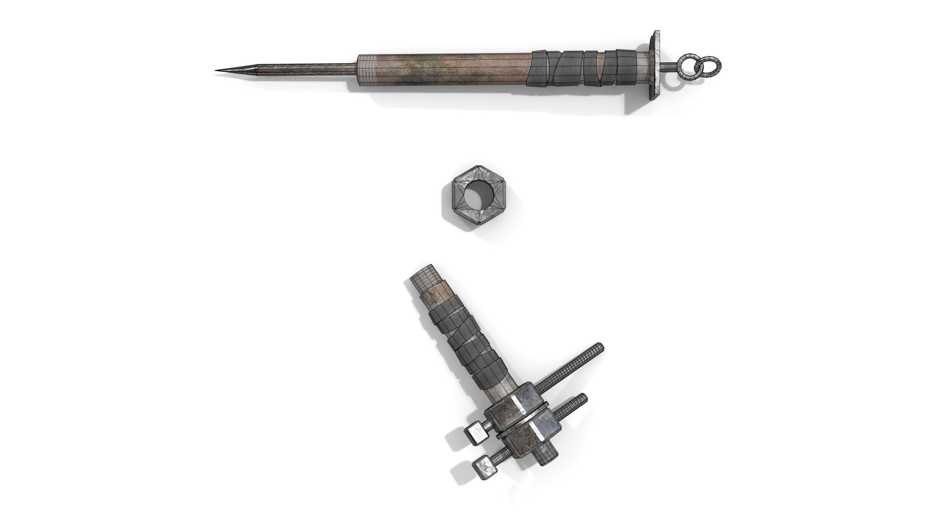 Homemade Melee Weapons Low-poly 3D model_14