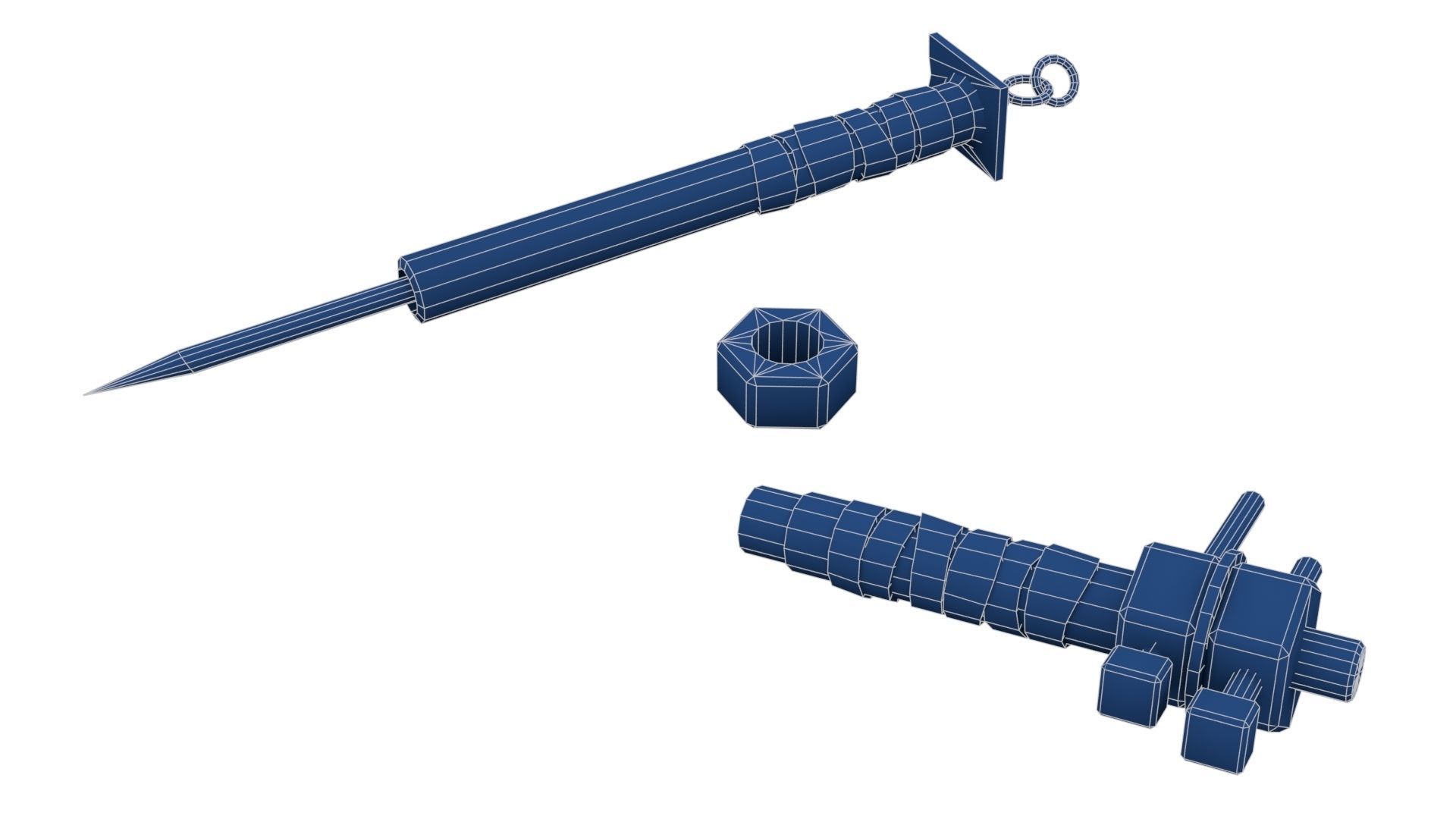 Homemade Melee Weapons Low-poly 3D model_22