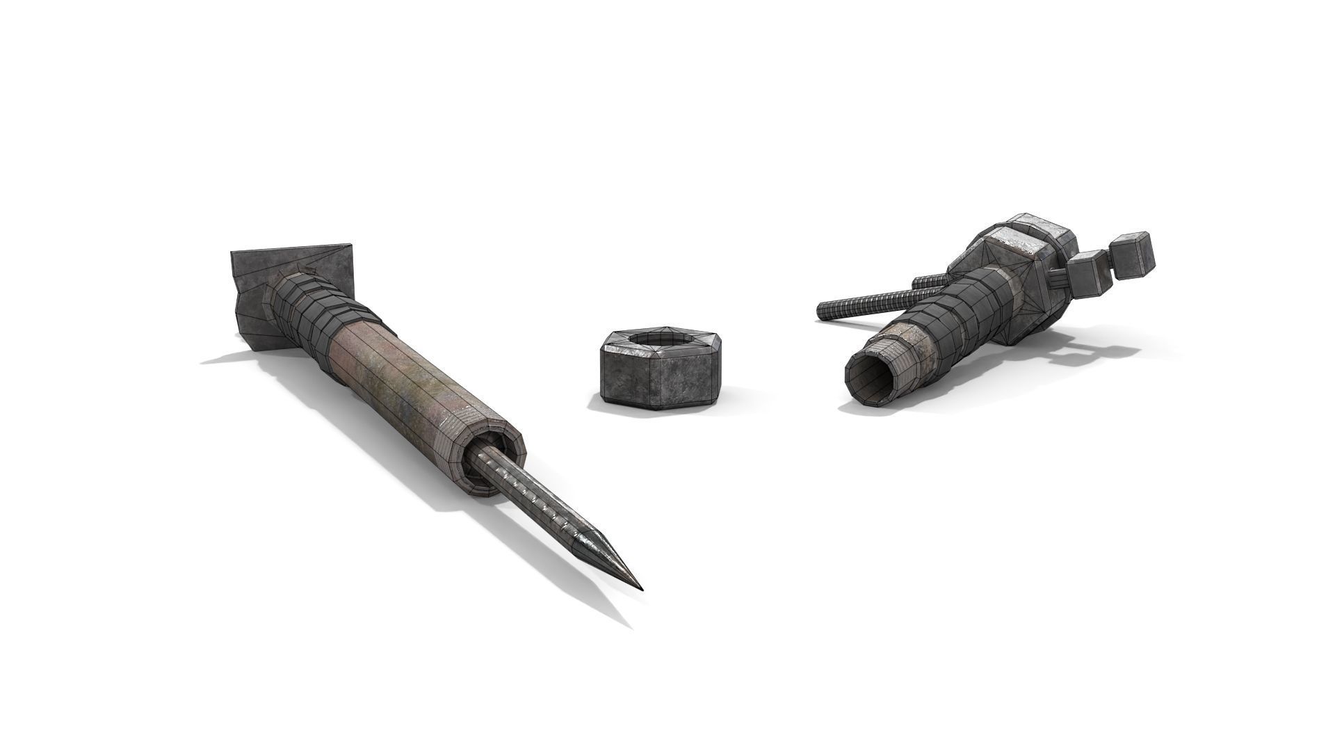 Homemade Melee Weapons Low-poly 3D model_13