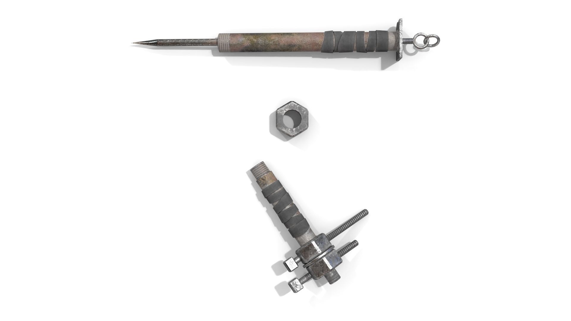 Homemade Melee Weapons Low-poly 3D model_4