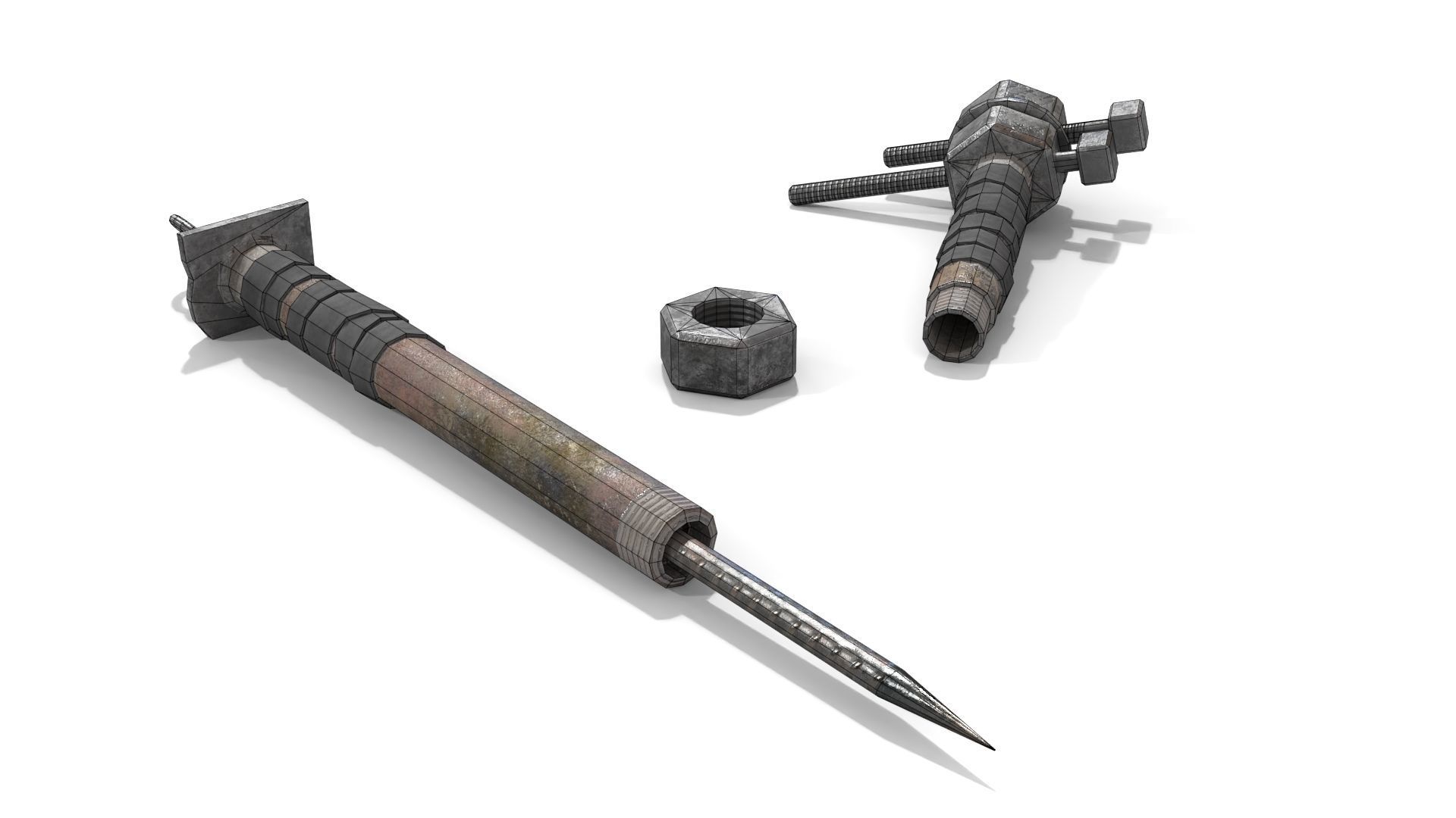 Homemade Melee Weapons Low-poly 3D model_17