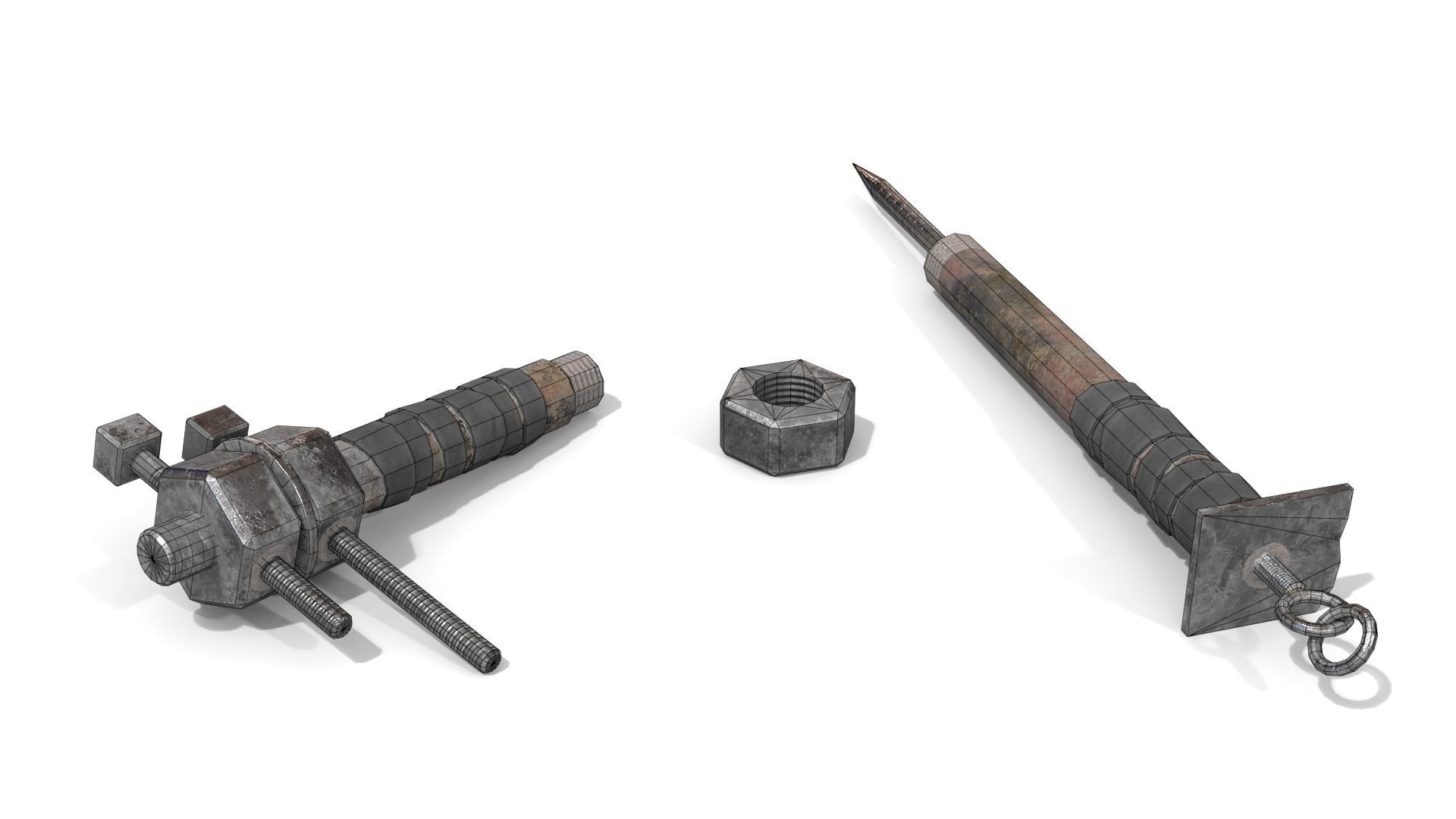 Homemade Melee Weapons Low-poly 3D model_19