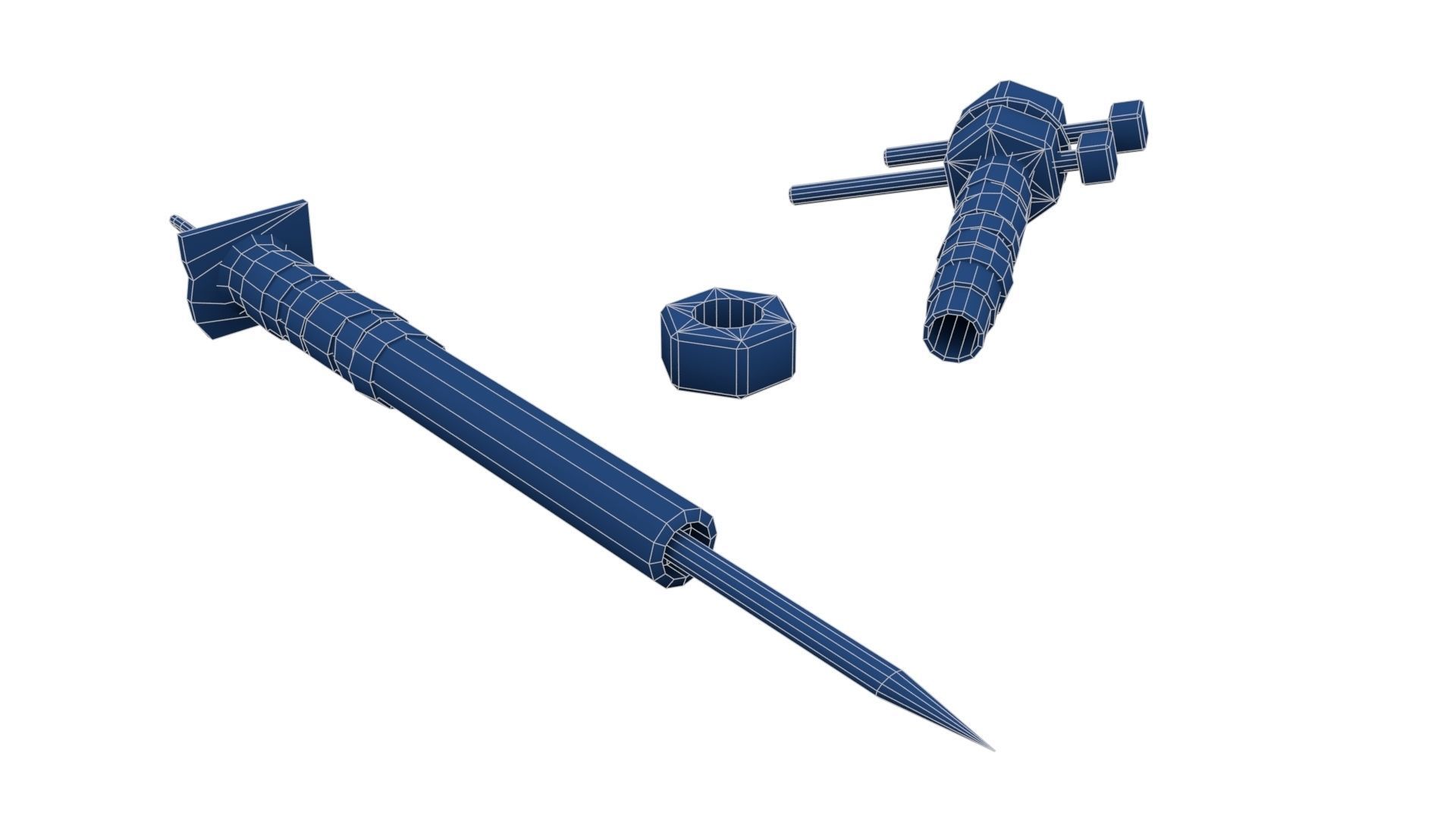 Homemade Melee Weapons Low-poly 3D model_27