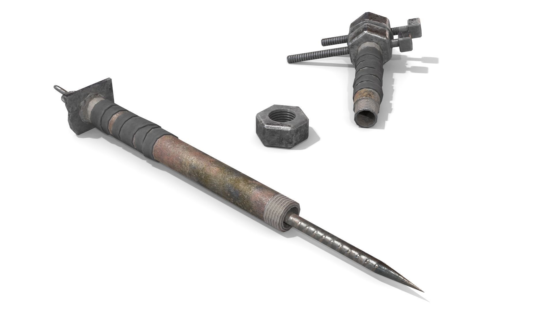 Homemade Melee Weapons Low-poly 3D model_1