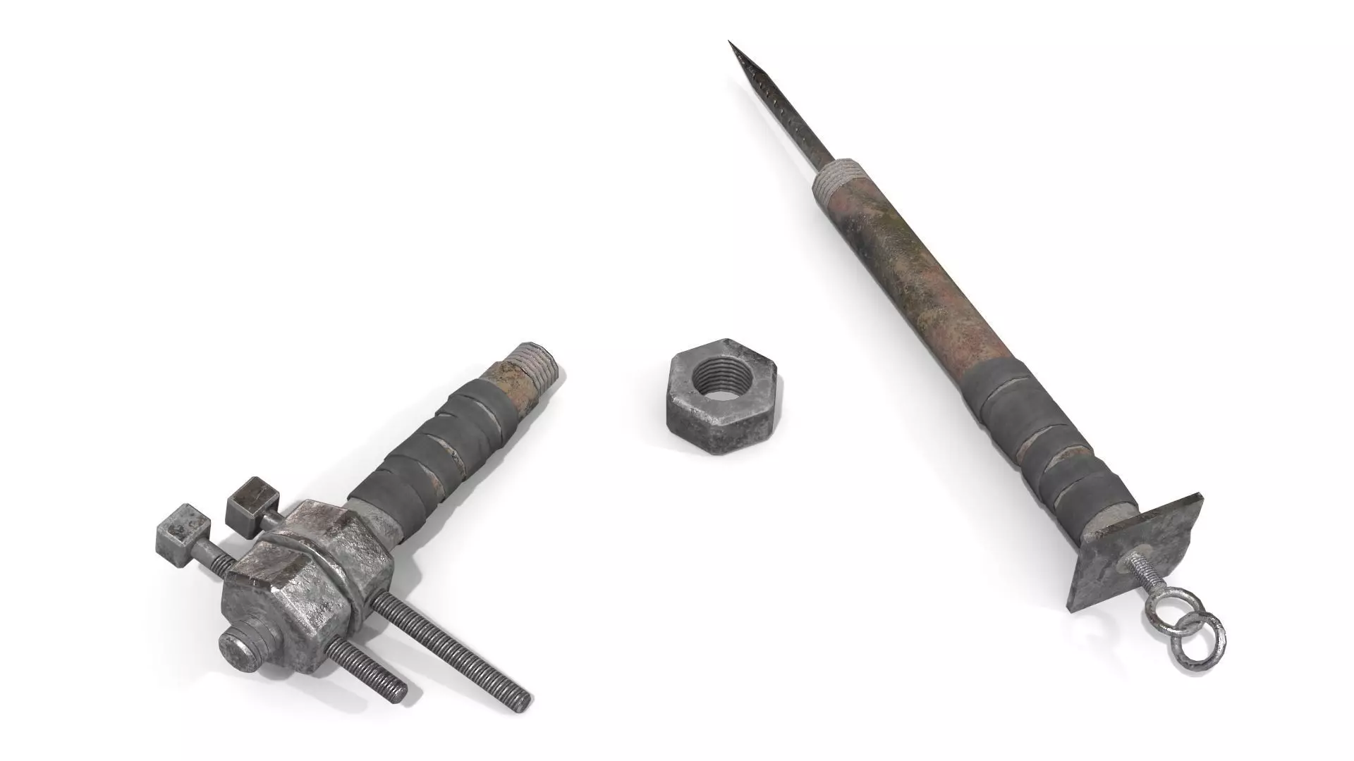 Homemade Melee Weapons Low-poly 3D model_0