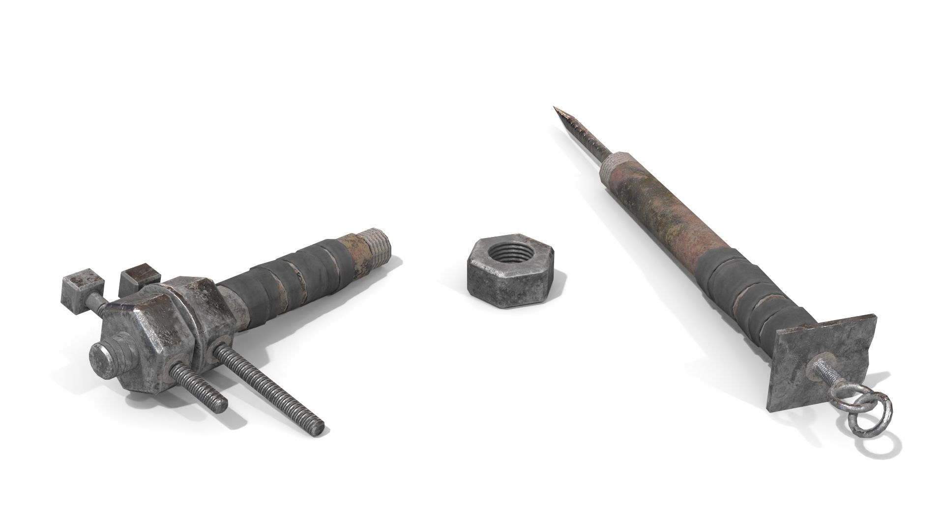 Homemade Melee Weapons Low-poly 3D model_9