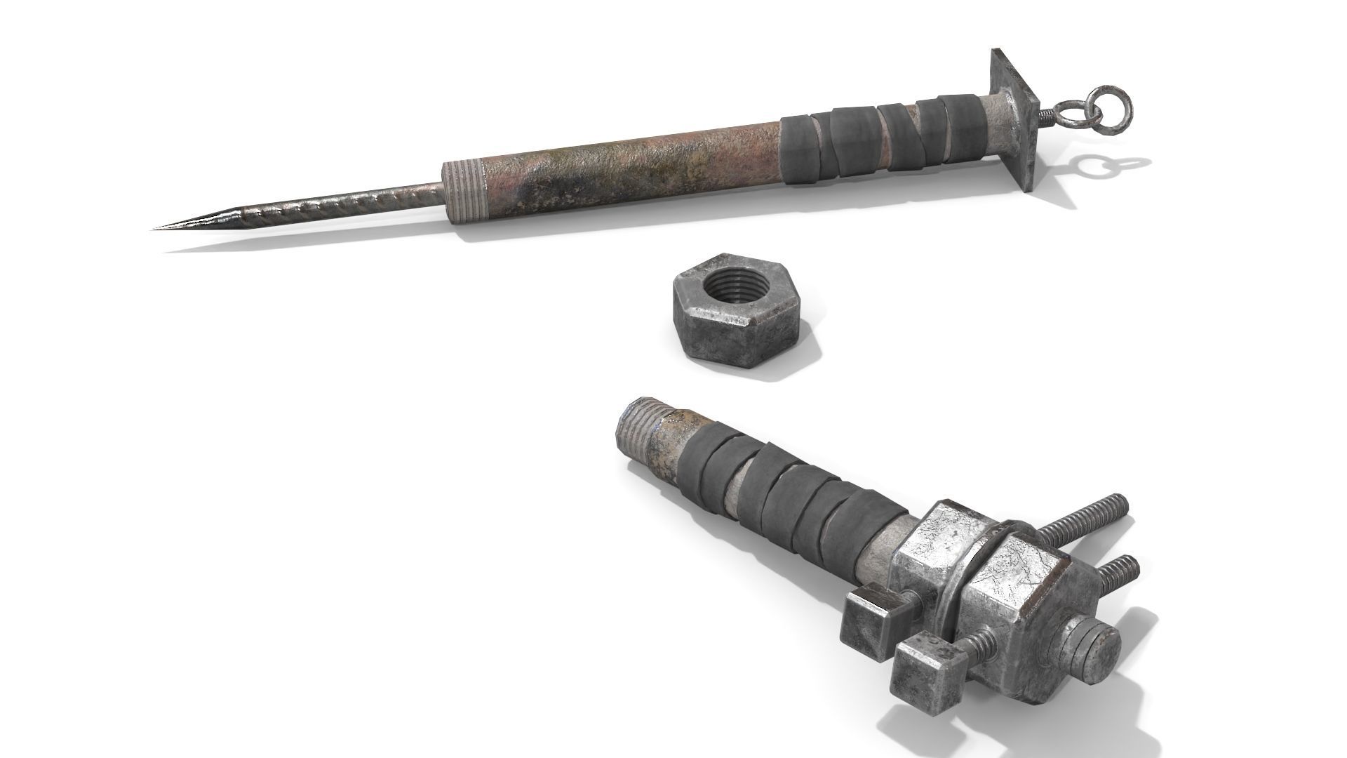 Homemade Melee Weapons Low-poly 3D model_8