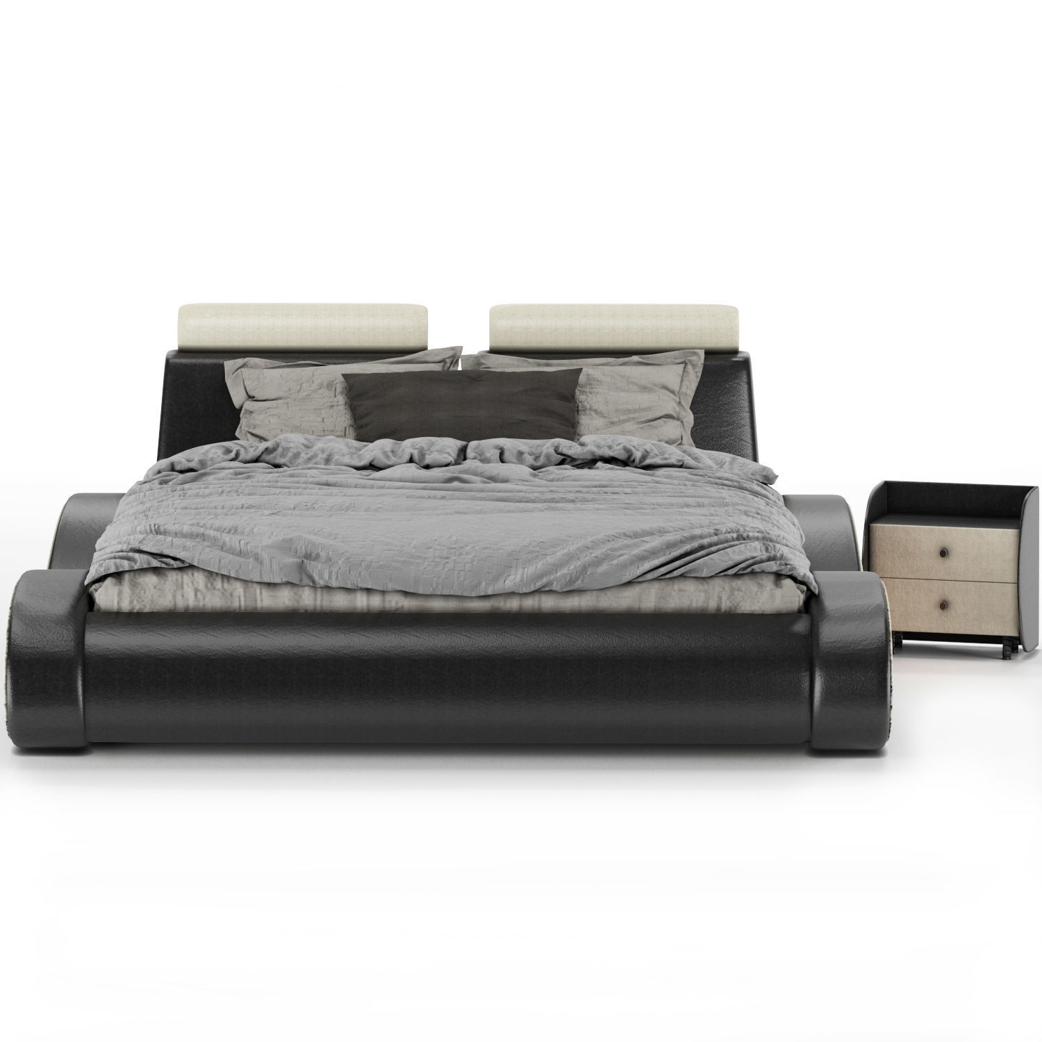 Leather Bed 3D model_1