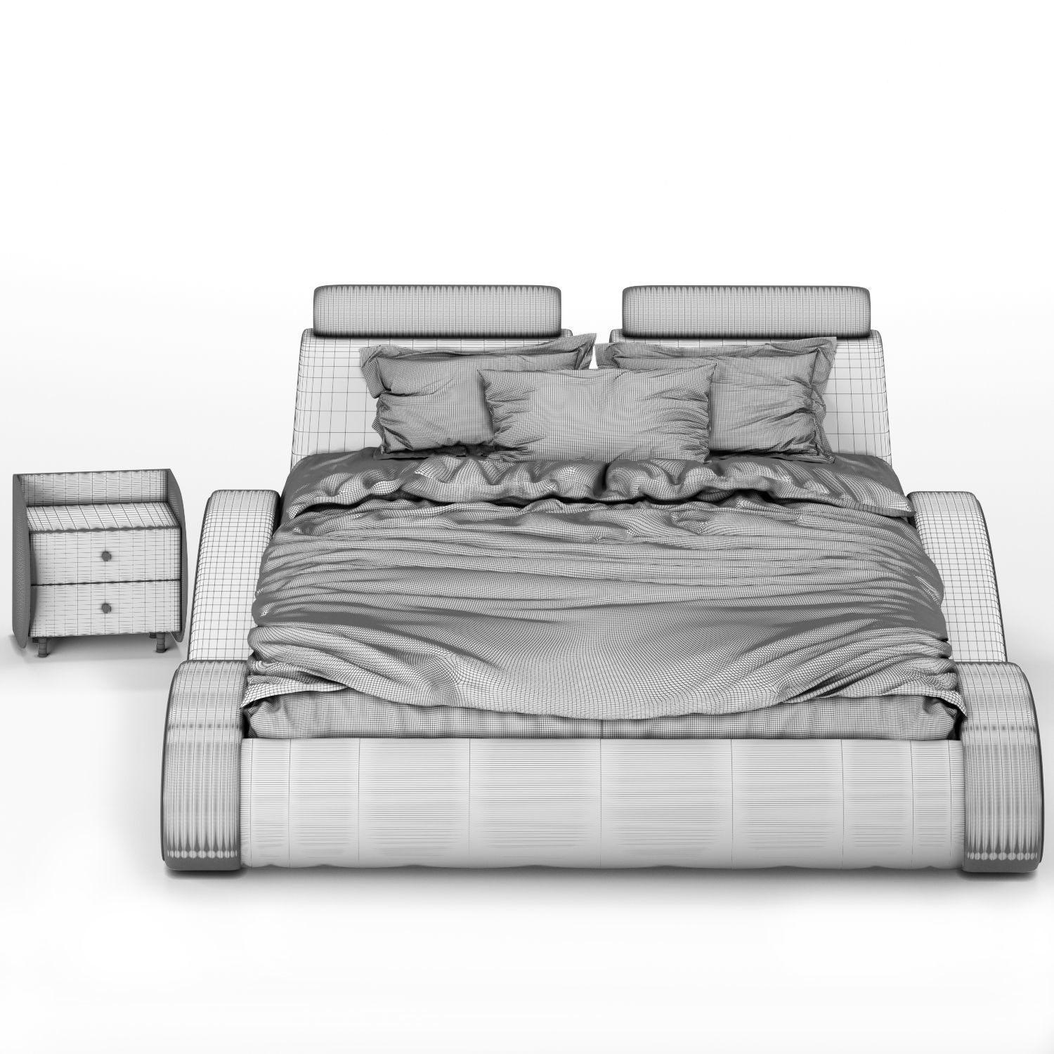 Leather Bed 3D model_5