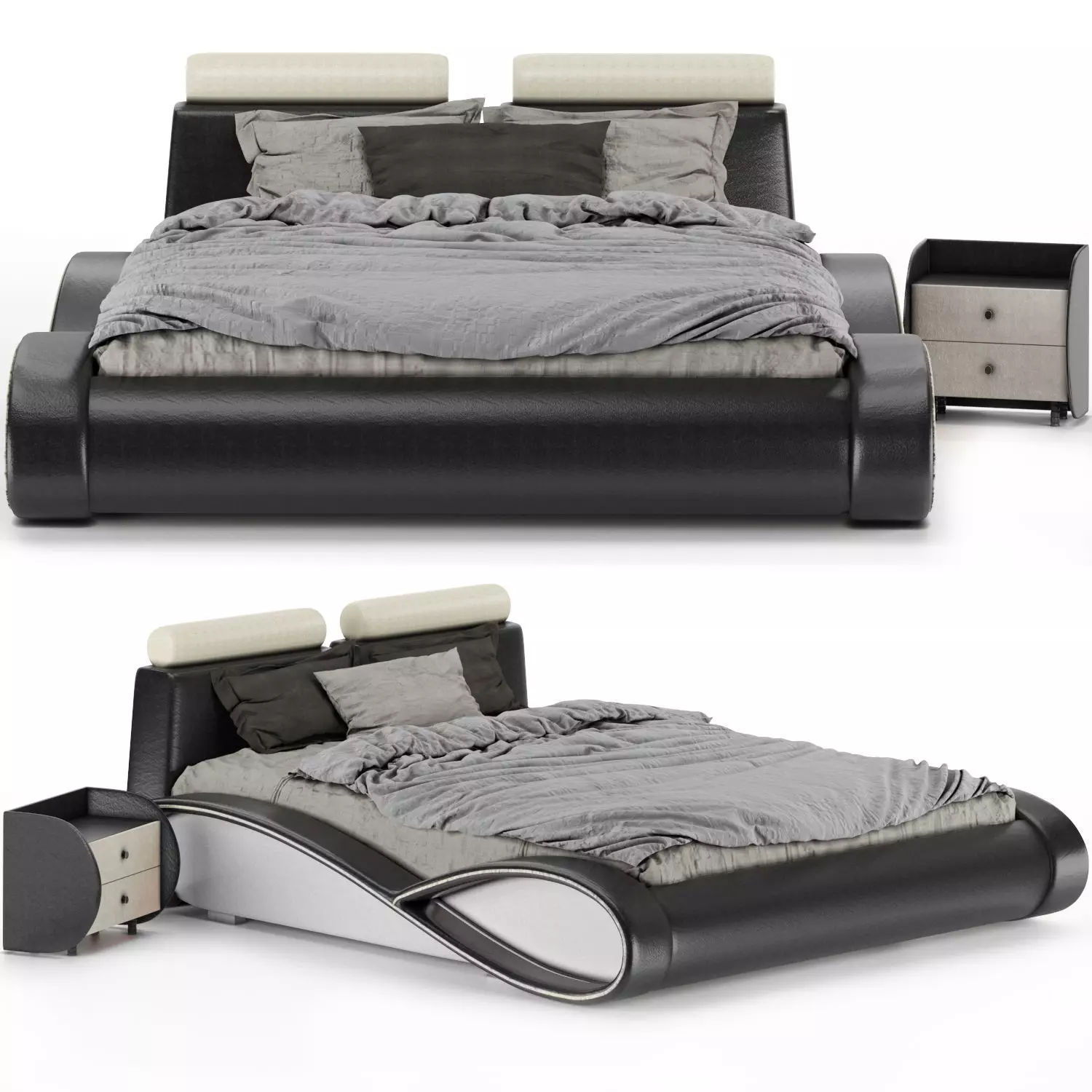 Leather Bed 3D model_0