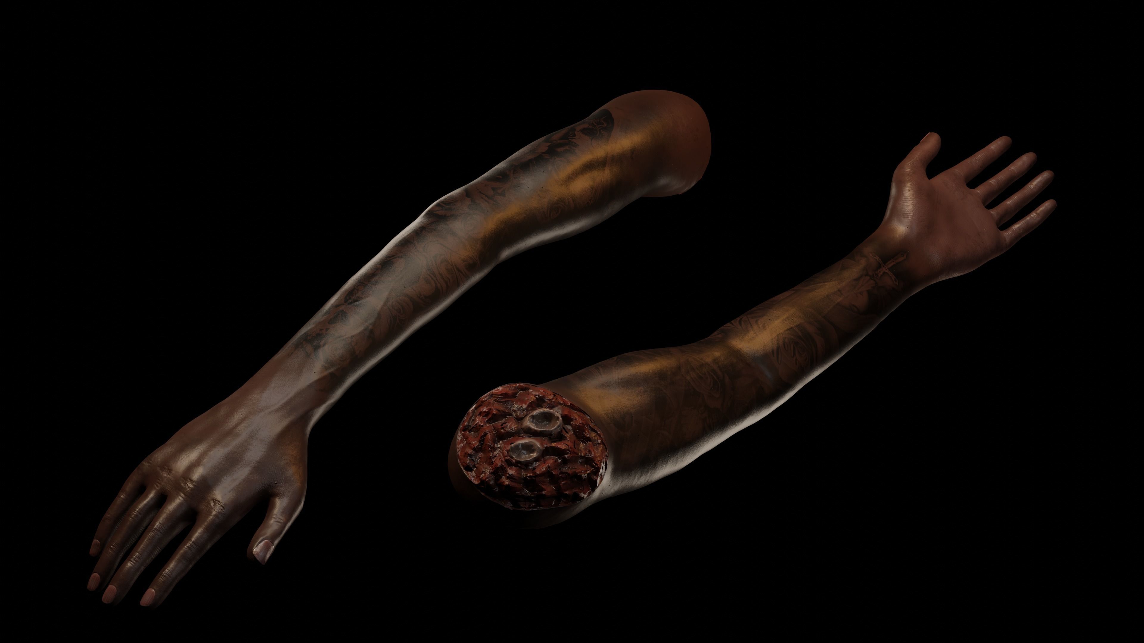 Severed Arm - Rigged Low-poly 3D model_5